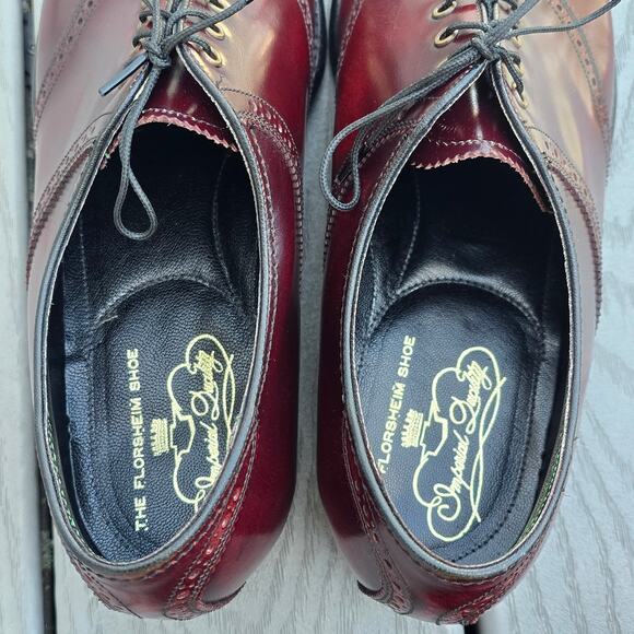 Florsheim Imperial Leather Oxford brogue Cap Toe dress Shoes Burgundy, Size 11 main image 5